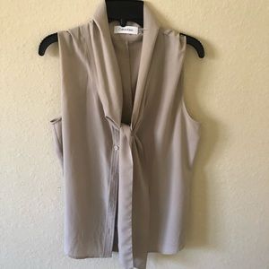Calvin Klein sleeveless button up blouse